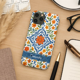 Klassieke Etnische Mediterrane Bloemenkunst Patroo iPhone 11Pro Max Hoesje