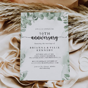 Klassieke Eucalyptus 50ste huwelijksverjaardag Kaart