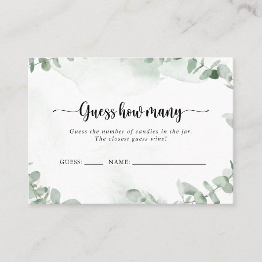 Klassieke eucalyptus raad hoeveel Kaart spel Visitekaartje (Voorkant)