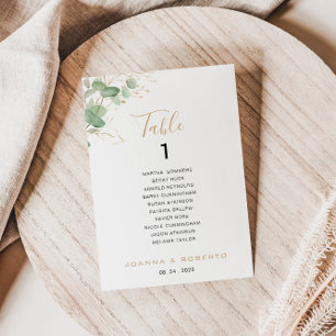 Klassieke Eucalyptustabel Nummer 1-zitplaatje Kaart