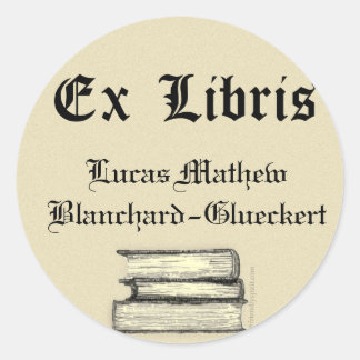 Klassieke Ex Libris Bookplaat Ronde Sticker