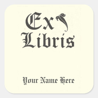 Klassieke Ex Libris Bookplaat Vierkante Sticker