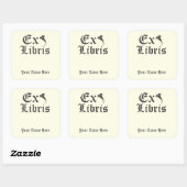 Klassieke Ex Libris Bookplaat Vierkante Sticker (Vel)