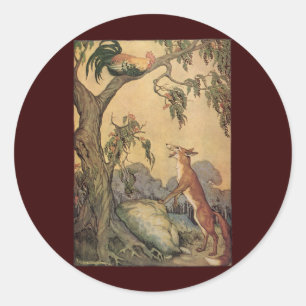 Klassieke fabels van Aesopus, Vos, Haantje en de H Ronde Sticker