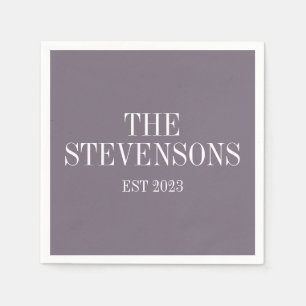 Klassieke familie achternaam Datum donker Paars Servet