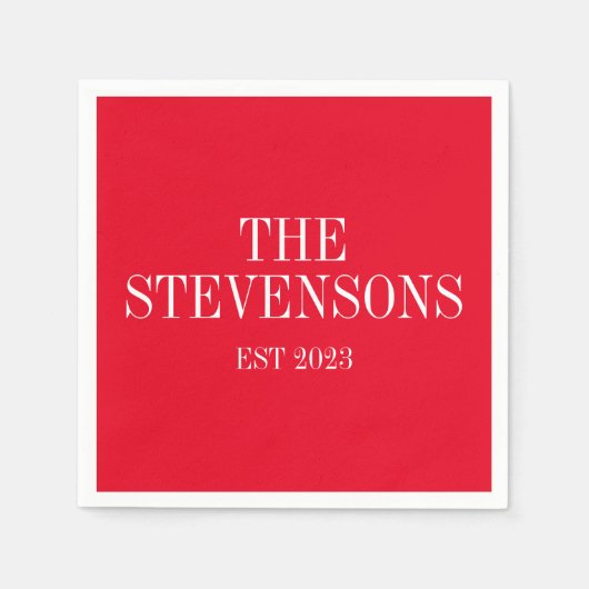 Klassieke familienaam Achternaam op datum Holiday Servet (Voorkant)