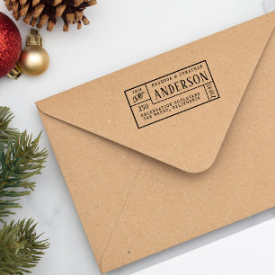 Klassieke familienaam & retouradres Rubberstempel