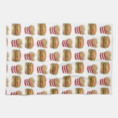 Klassieke Fast Food Pairing Burger and French Frie Theedoek (Horizontaal)