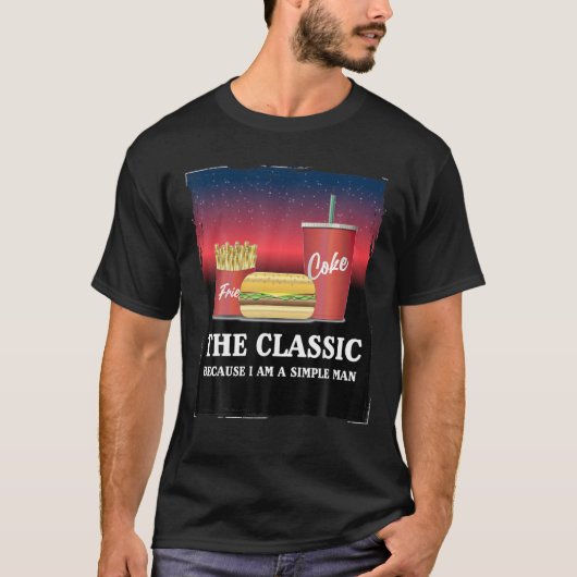 Klassieke Fast Food Retro Burger Frieze 80S 90S Si T-shirt (Voorkant)
