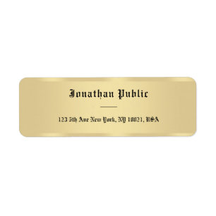 Klassieke Faux Gold Old Style Text Script Sjabloon Etiket