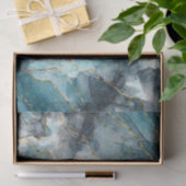 Klassieke Faux Marble Blue/Gold-decoupage Tissuepapier (Geschenk)