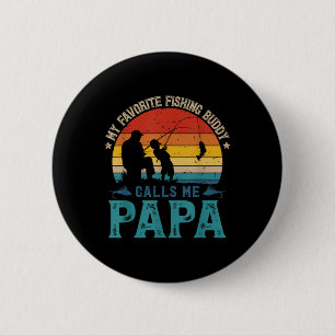 Klassieke Favoriete Visvriend Noemt Me Papa Vis Ronde Button 5,7 Cm