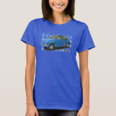 Klassieke Fiat 500 in blauw T-shirt (Voorkant)