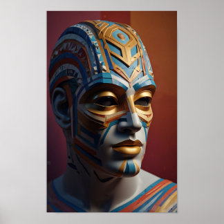 Klassieke figuur met Abstract masker en contrast Poster