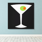 Klassieke Film Martini Stretched Canvas (zwart) (Insitu (Houten vloer))
