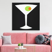 Klassieke Film Martini Stretched Canvas (zwart) (Insitu (Woonkamer))