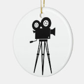 Klassieke filmcamera keramisch ornament (Links)