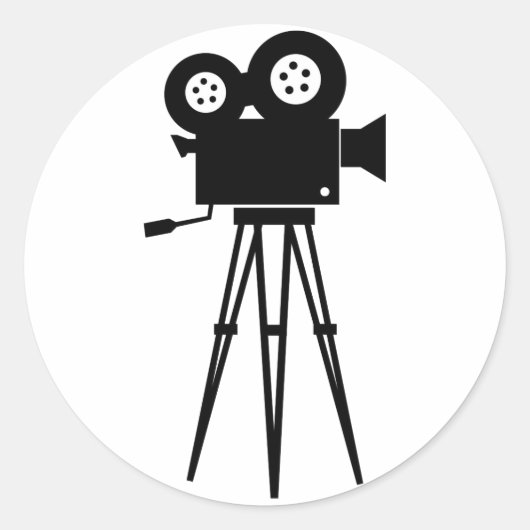 Klassieke filmcamera ronde sticker (Voorkant)