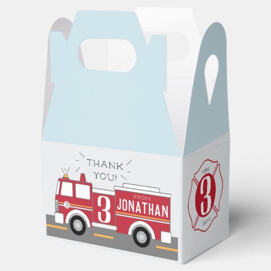 Klassieke Firetruck Kinder gunst box Bedankdoosjes (Geopend)