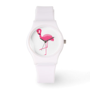 KLASSIEKE FLAMINGO AANGEPASTE WITTE WATCH HORLOGE