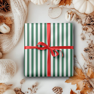 Klassieke Fles Groene en Witte Strepen Cadeaupapier