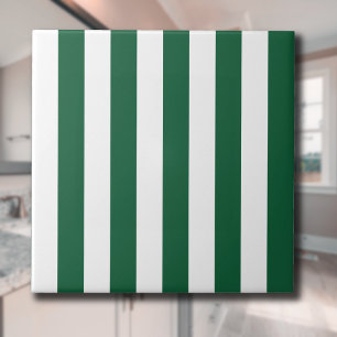 Klassieke Fles Groene en Witte Strepen Tegeltje