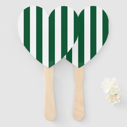 Klassieke flesjes Groen en Witte strepen Handwaaier (Voorkant en achterkant)