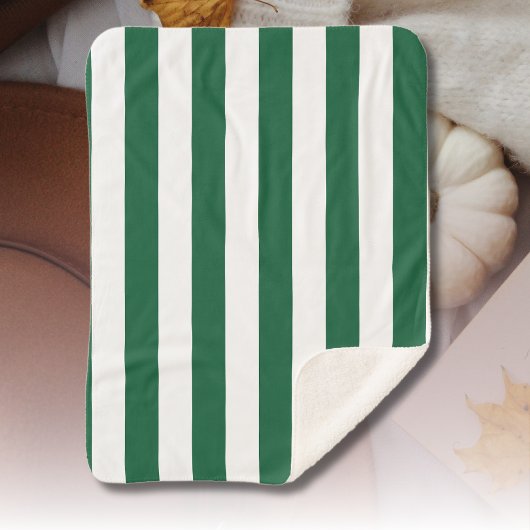 Klassieke flesjes Groen en Witte strepen Sherpa Deken