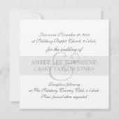 Klassieke Fleur De Lis Wedding Invitations Kaart (Achterkant)
