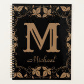  Klassieke Floral Aangepaste Monogram Naam Planner (Voorkant)