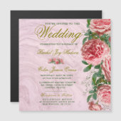 Klassieke Floral Blush Greenery Wedding Invititati (Voorkant / Achterkant)