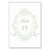 Klassieke Floral Crest Trouwtafel Nummer Kaart (Voorkant)