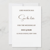 Klassieke Floral Pattern Brown Save the Date Kaart (Achterkant)