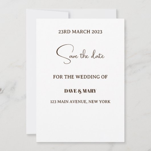 Klassieke Floral Pattern Brown Save the Date Kaart (Achterkant)