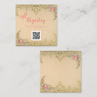 Klassieke Floral Quinceañera Registry Informatiekaartje