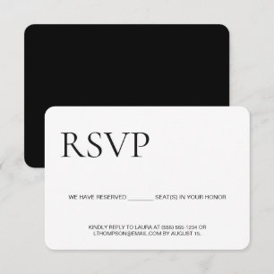 Klassieke Font RSVP zonder gereserveerde stoel te  Kaartje