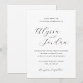 Klassieke Formele Elegante Bruiloft Kaart (Voorkant / Achterkant)