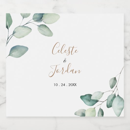 Klassieke formele groene lekkernij sparkling wijnetiket (Enkel label)