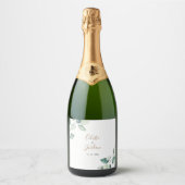 Klassieke formele groene lekkernij sparkling wijnetiket (Voorkant)
