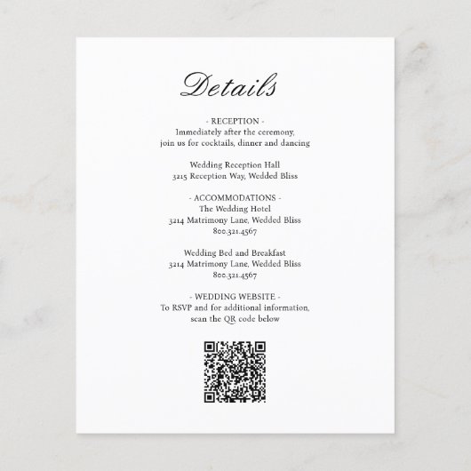 Klassieke formele QR Code Budget Weddenschap Flyer (Achterkant)