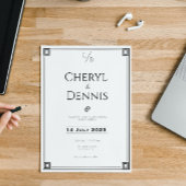 Klassieke formele zwart-wit bruiloft kaart