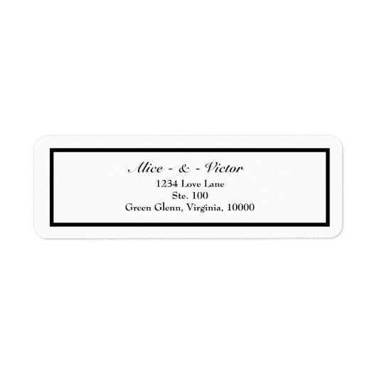 Klassieke formele zwarte witte bruiloft etiket (Voorkant)