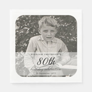 Klassieke foto 80ste verjaardag servet