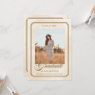 Klassieke foto afstudeeraankondiging uitnodiging
