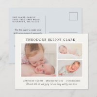 Klassieke foto Collage Blue Handsome Boy Birth Ann