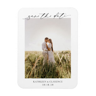 Klassieke foto elegante trouwkaart 'Save the Date' Magneet