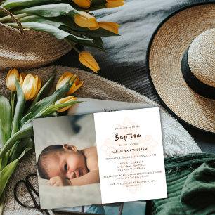 Klassieke foto Gouden Typografie Kruisdoop Kaart