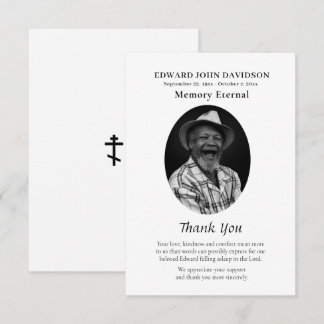 Klassieke foto Orthodoxe christelijke herdenking Bedankkaart