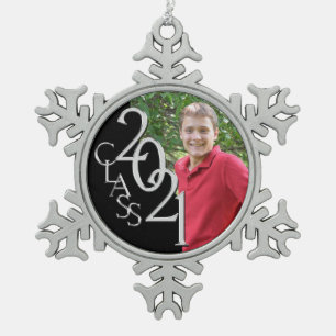 Klassieke foto van 2021 Afstuderen Tin Sneeuwvlok Ornament
