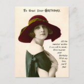 Klassieke foto van vrouw om je verjaardag te viere briefkaart (Voorkant)
